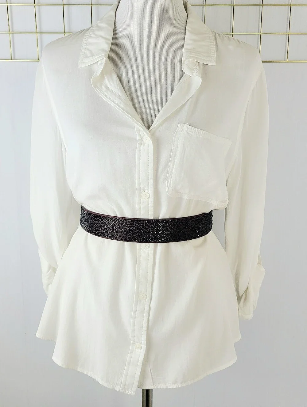 White House Black Market Crystal Embellished Stretch Belt